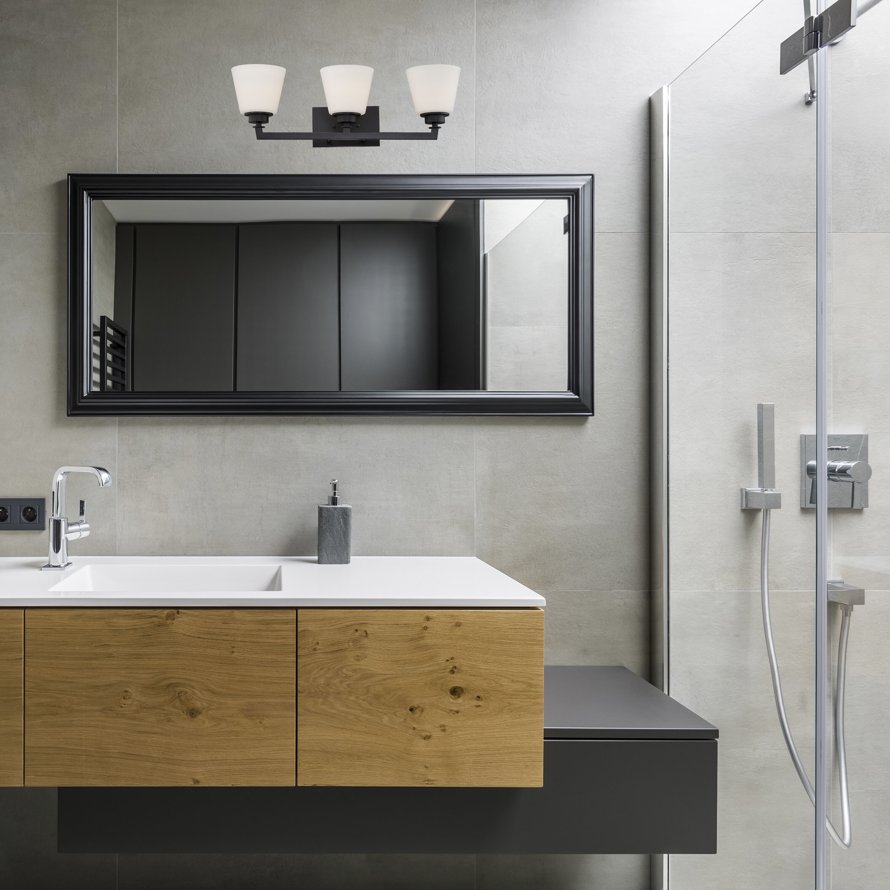 Mobili 3 Light 25 inch Aged Bronze Vanity Light Wall Light