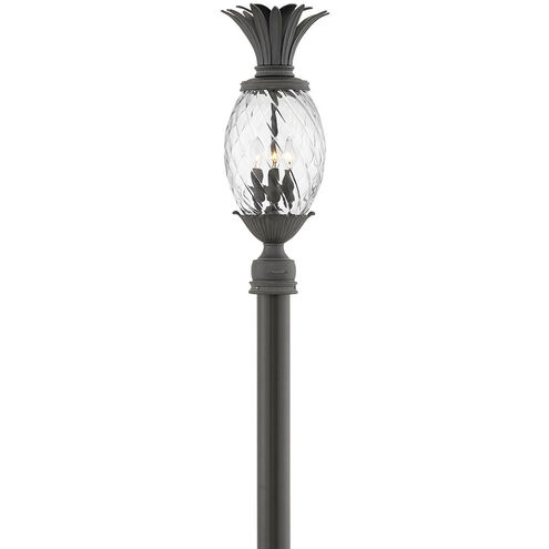 Plantation 3 Light 25.25 inch Museum Black Outdoor Post Mount Lantern in Non-LED
