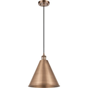Ballston Cone LED 16 inch Antique Copper Mini Pendant Ceiling Light