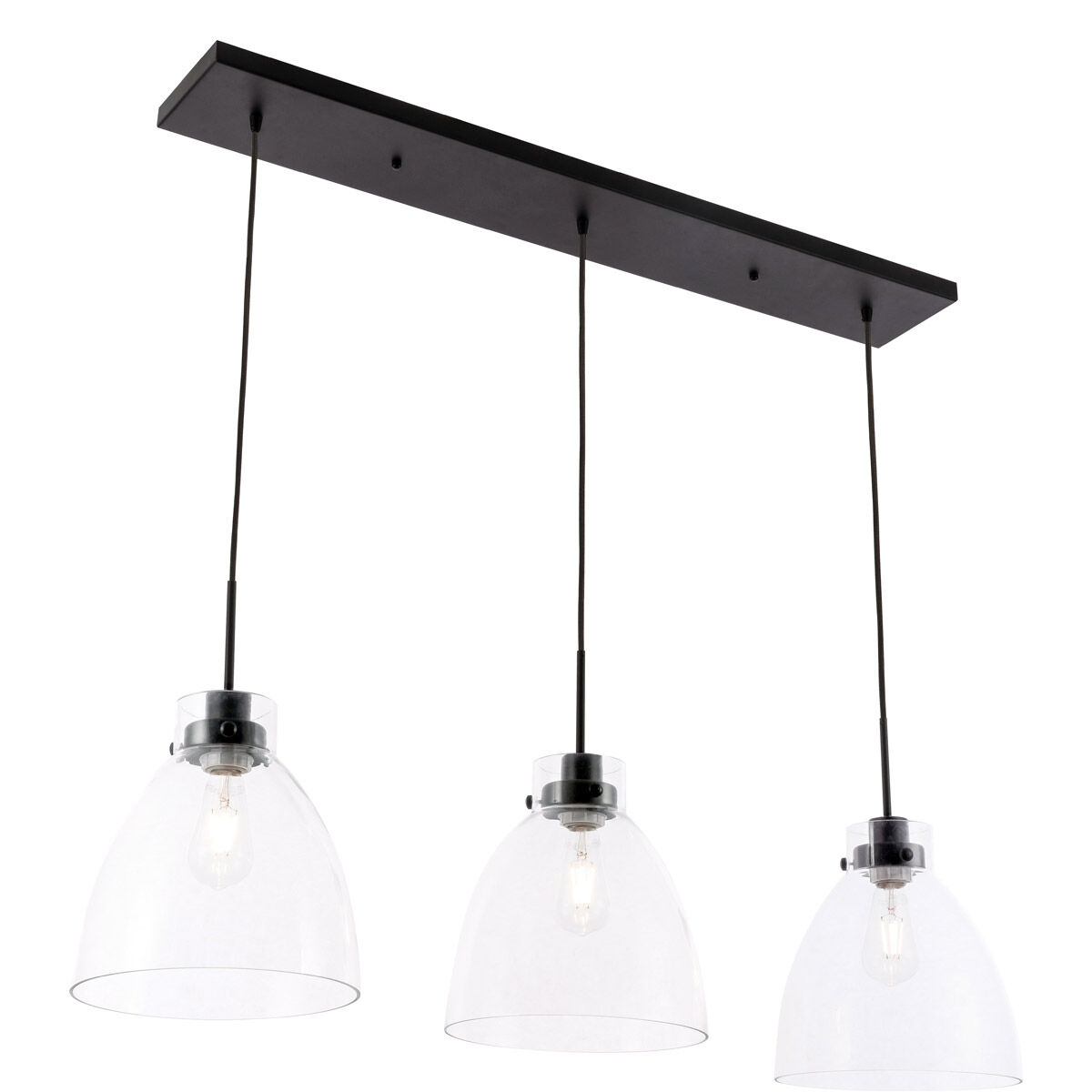 Frey 3 Light 43 inch Black Pendant Ceiling Light