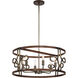 Yorkville 6 Light 24 inch Aged Darkwood/Silver Patina Pendant Ceiling Light