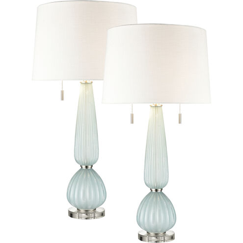 Mariani 34 inch 60 watt Blue with Clear Table Lamp Portable Light