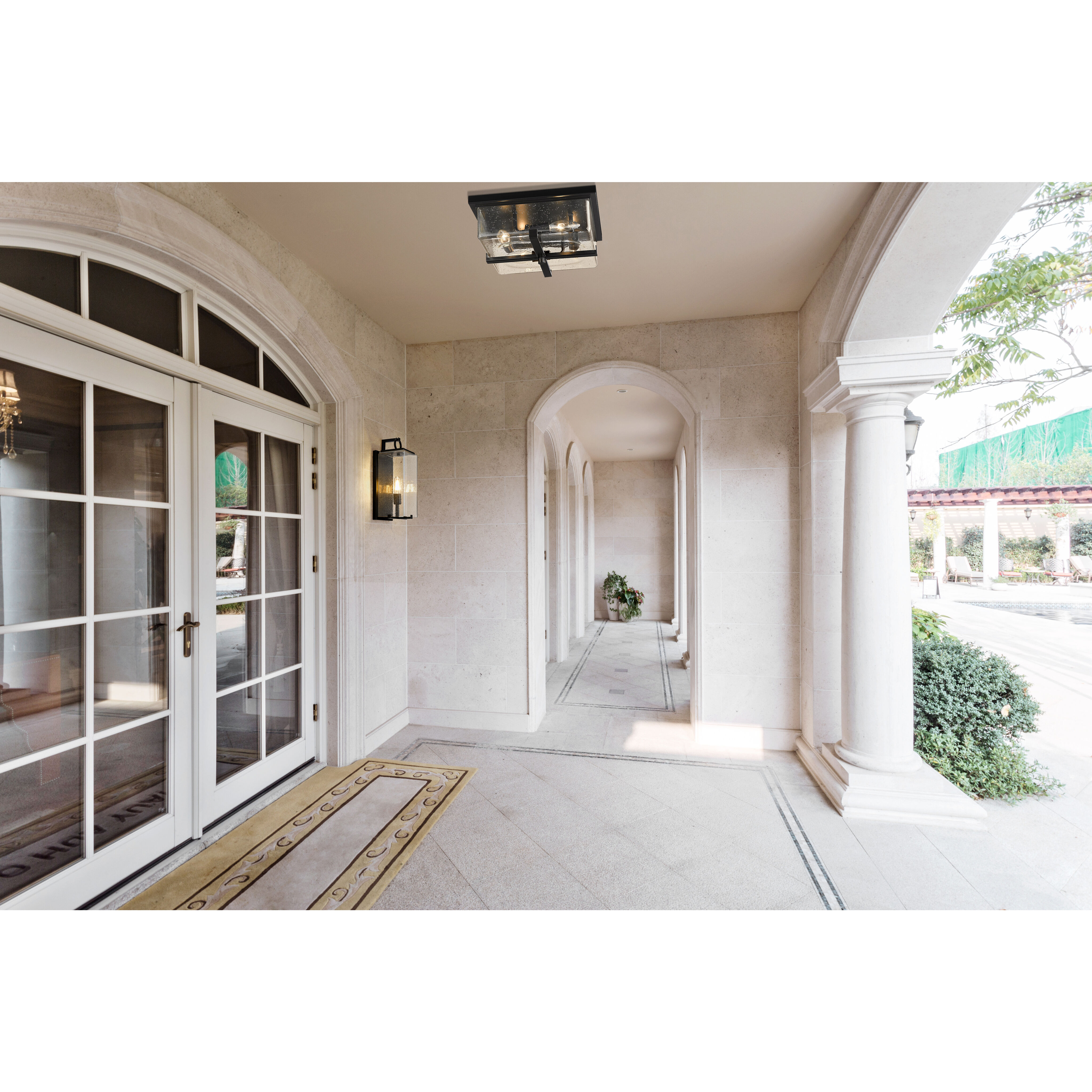 Sana 1 Light 18.5 inch Black Outdoor Wall Light