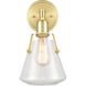 Luna 1 Light 7 inch Satin Brass Bath Vanity Light Wall Light