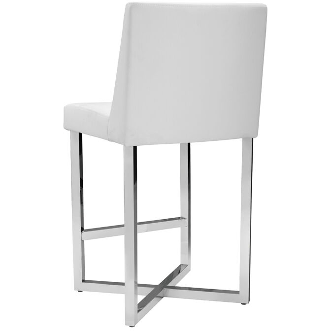 Howard 37.25 inch Stainless Steel / White Counter Stool