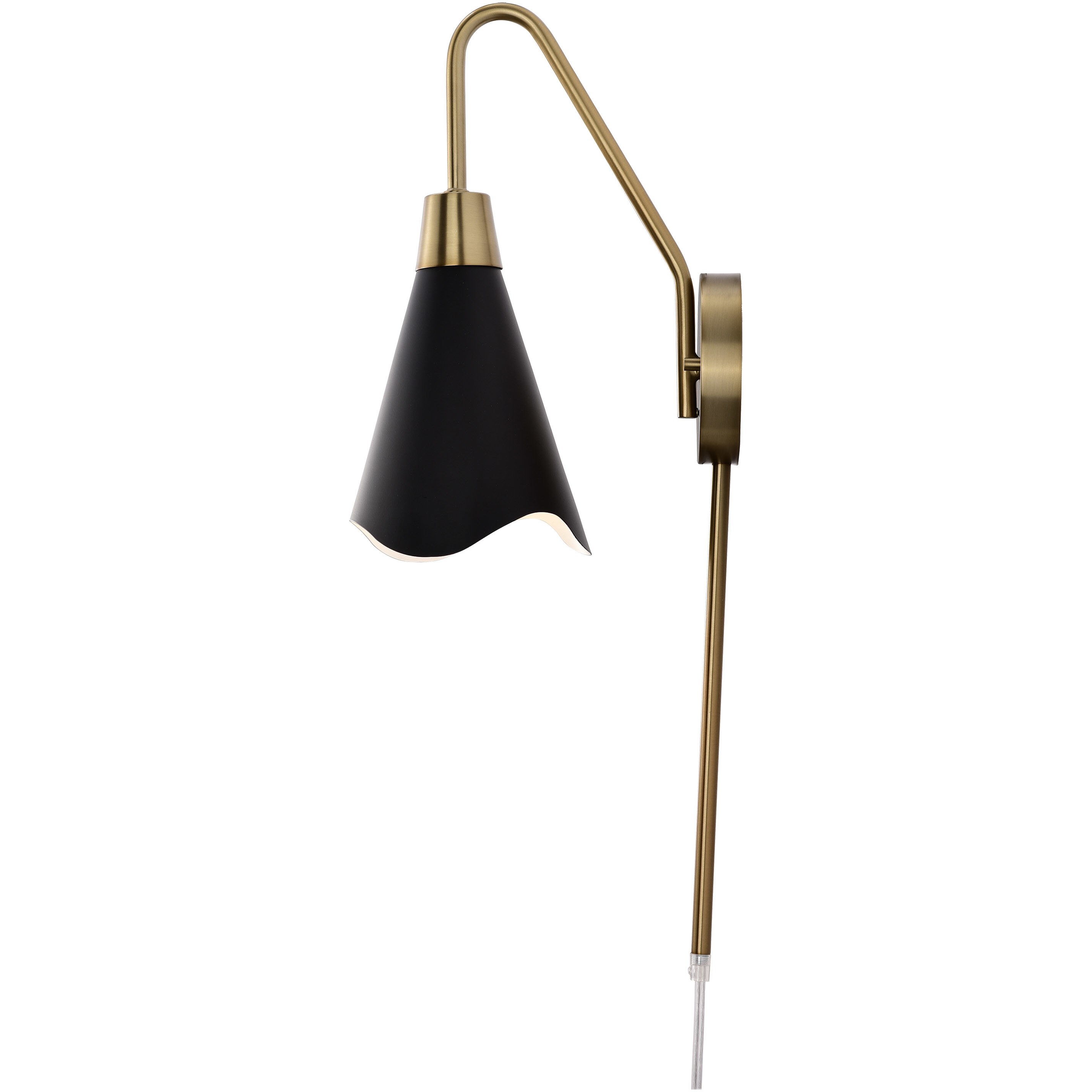 Tango 1 Light 6 inch Matte Black/Burnished Brass Bathroom Vanity Lights Wall Light