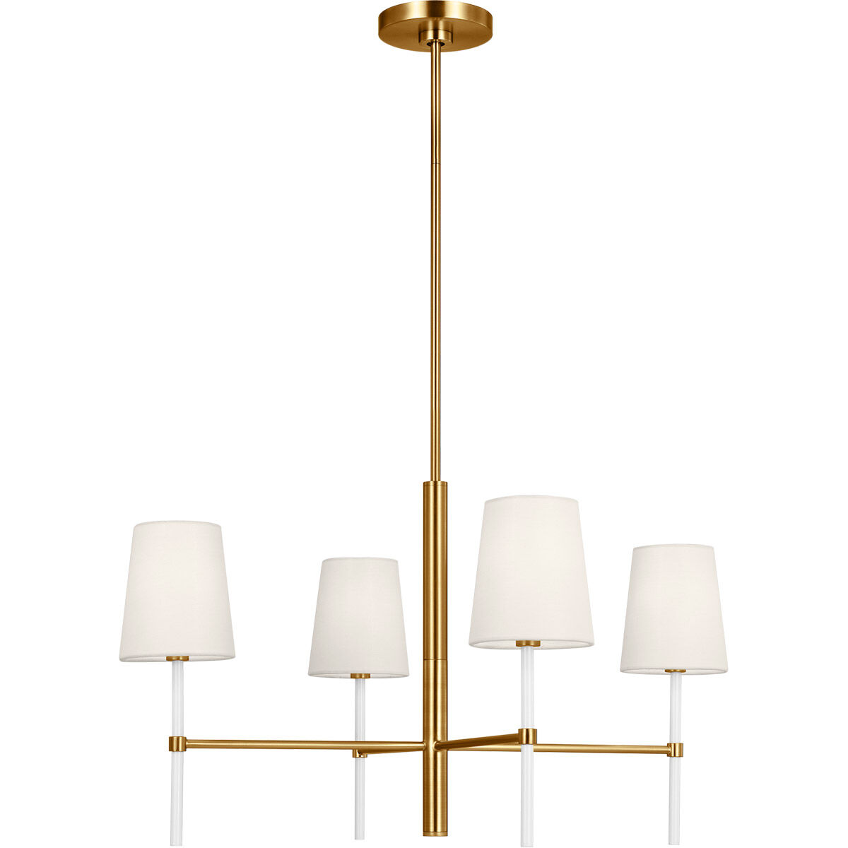 kate spade new york Monroe 4 Light 28 inch Burnished Brass Chandelier Ceiling Light in Burnished Brass / Gloss White