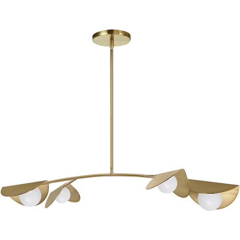 Emma 4 Light 41 inch Aged Brass Horizontal Pendant Ceiling Light