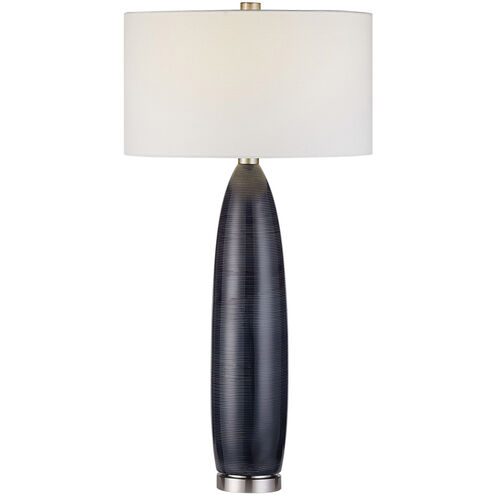 Cullen 35 inch 150.00 watt Blue-Gray Glaze with Brushed Nickel Table Lamp Portable Light