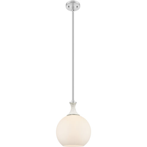 Astor 1 Light 10 inch Satin Nickel Mini Pendant Ceiling Light in Matte White Glass