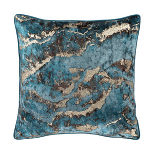 Agate 22 X 22 inch Bright Blue/Khaki/Dark Brown Pillow Kit, Square