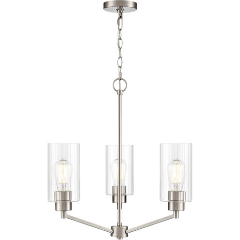 Beverlly 3 Light 21 inch Brushed Nickel Chandelier Ceiling Light