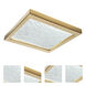 For-Square LED 12 inch Satin Brass with White Flush Mount Ceiling Light
