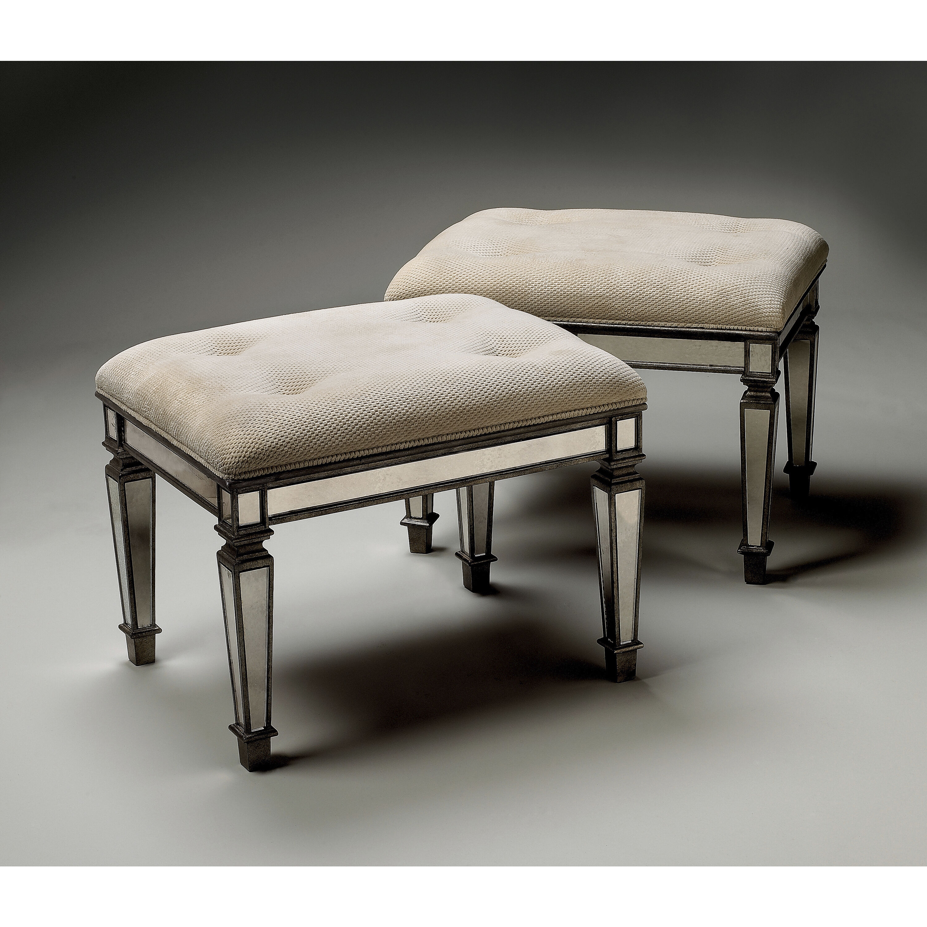 Mirrored vanity bench top