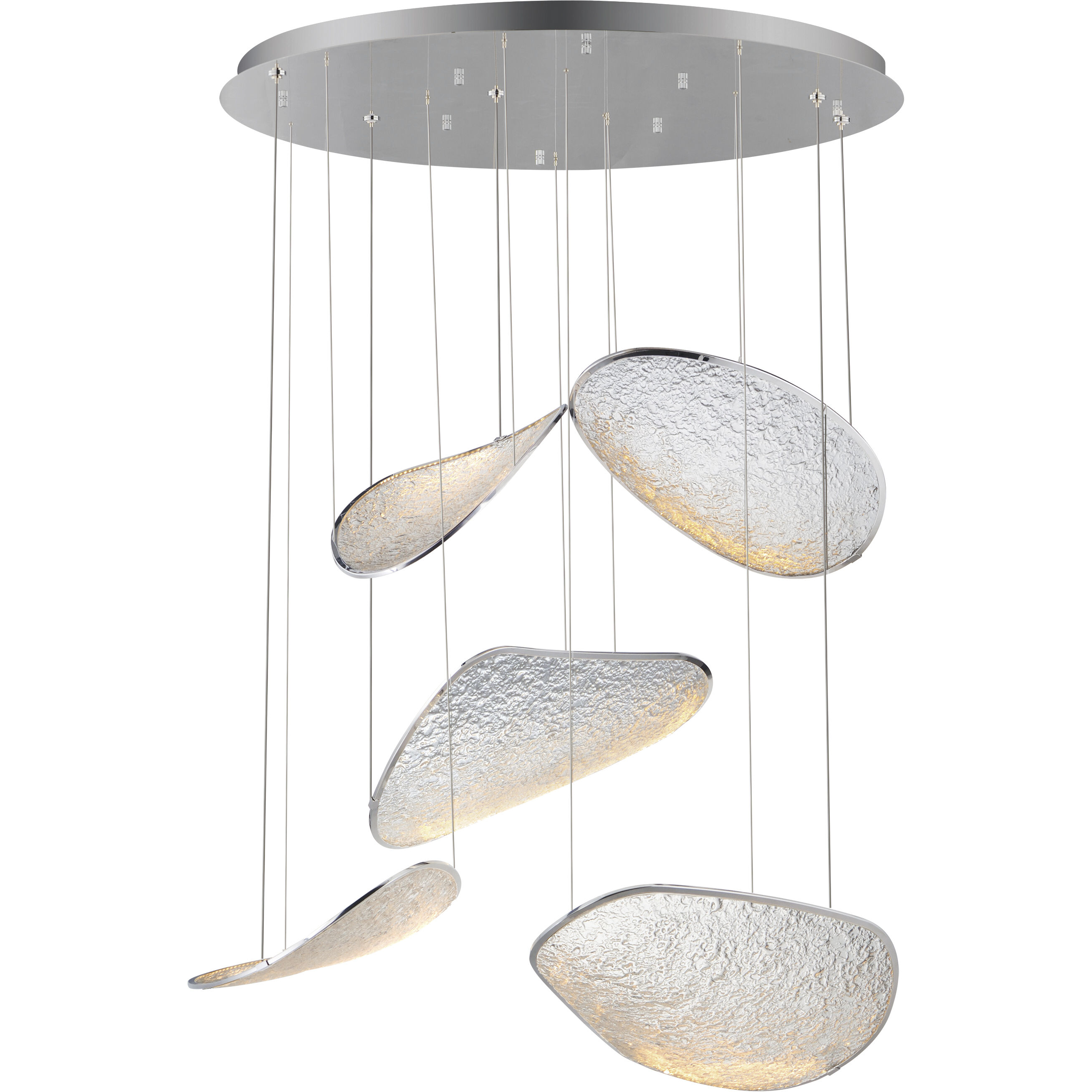 Moonscapes LED 39.5 inch Polished Chrome Multi-Light Pendant Ceiling Light