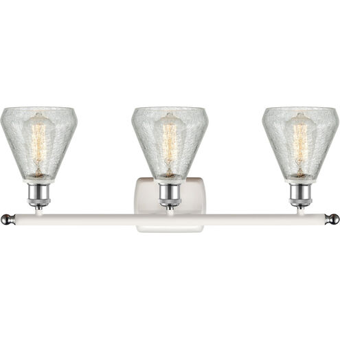 Ballston Conesus 3 Light 26 inch White and Polished Chrome Bath Vanity Light Wall Light, Ballston