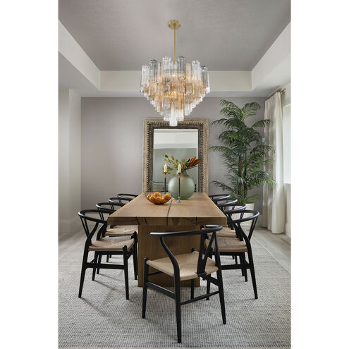 Addis 12 Light 26.75 inch Aged Brass Chandelier Ceiling Light in Tronchi Glass Autumn