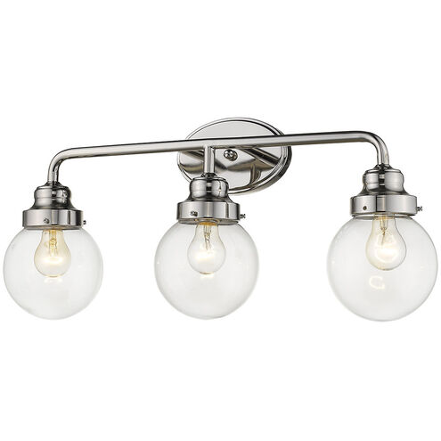 Portsmith 3 Light 26 inch Polished Nickel Vanity Light Wall Light