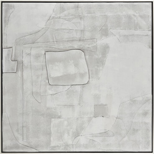 Whiten II White with Gray and Champagne Silver Framed Wall Art