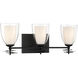 Elowen 3 Light 21.75 inch Dark Matte Black Vanity Wall Light