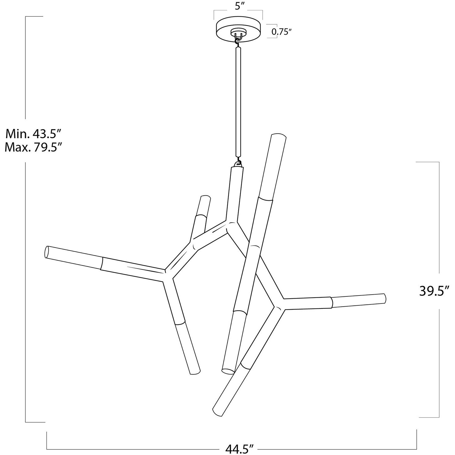Traveler 7 Light 44.5 inch Oil Rubbed Bronze Chandelier Ceiling Light