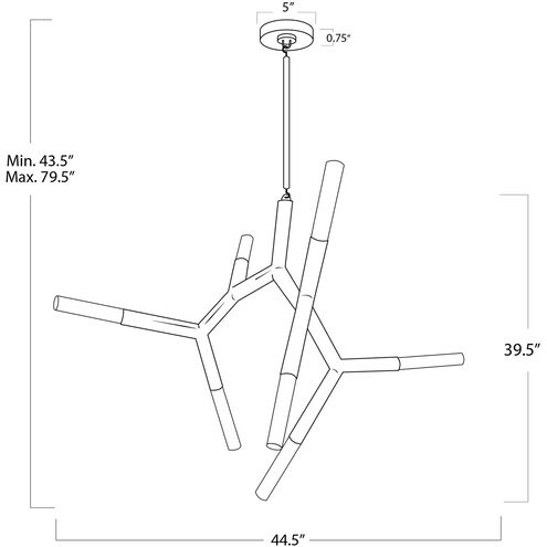 Traveler 7 Light 44.5 inch Oil Rubbed Bronze Chandelier Ceiling Light