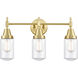 Caden LED 23 inch Satin Brass Bath Vanity Light Wall Light in Clear Glass