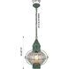 Ellington 1 Light 11.75 inch Verde Green Outdoor Pendant in Optic Glass, Brass Traditions by Innovations Lighting