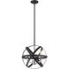 Cavallo 3 Light 12 inch Hammered Black and Chrome Pendant Ceiling Light