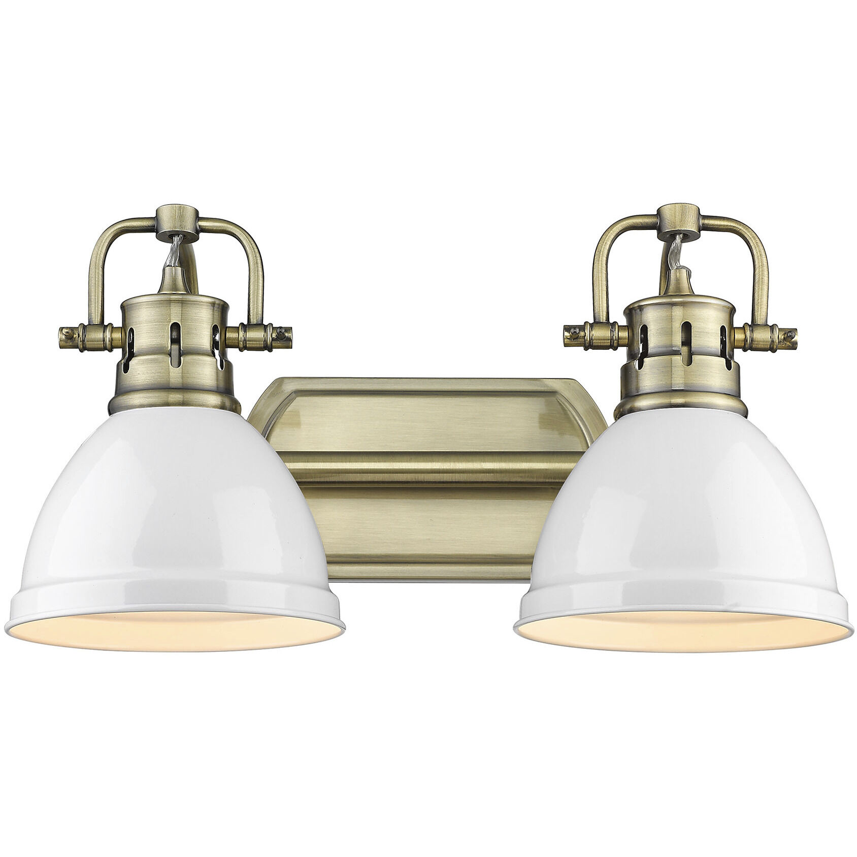 Yep Duncan Vanity Wall Light in Aged Brass, Matte White
