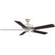 Edgewood 60 60 inch Brushed Nickel with Dark Walnut Blades Fan-Uni