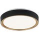 Alamus LED 15.25 inch Aged Gold Brass and Matte Black Flush Mount Ceiling Light