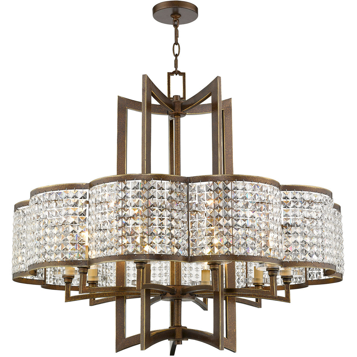 Grammercy 10 Light 34 inch Hand Painted Palacial Bronze Chandelier Ceiling Light