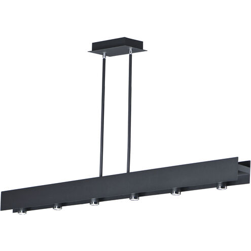 Beam LED LED 54 inch Black and Polished Chrome Linear Pendant Ceiling Light