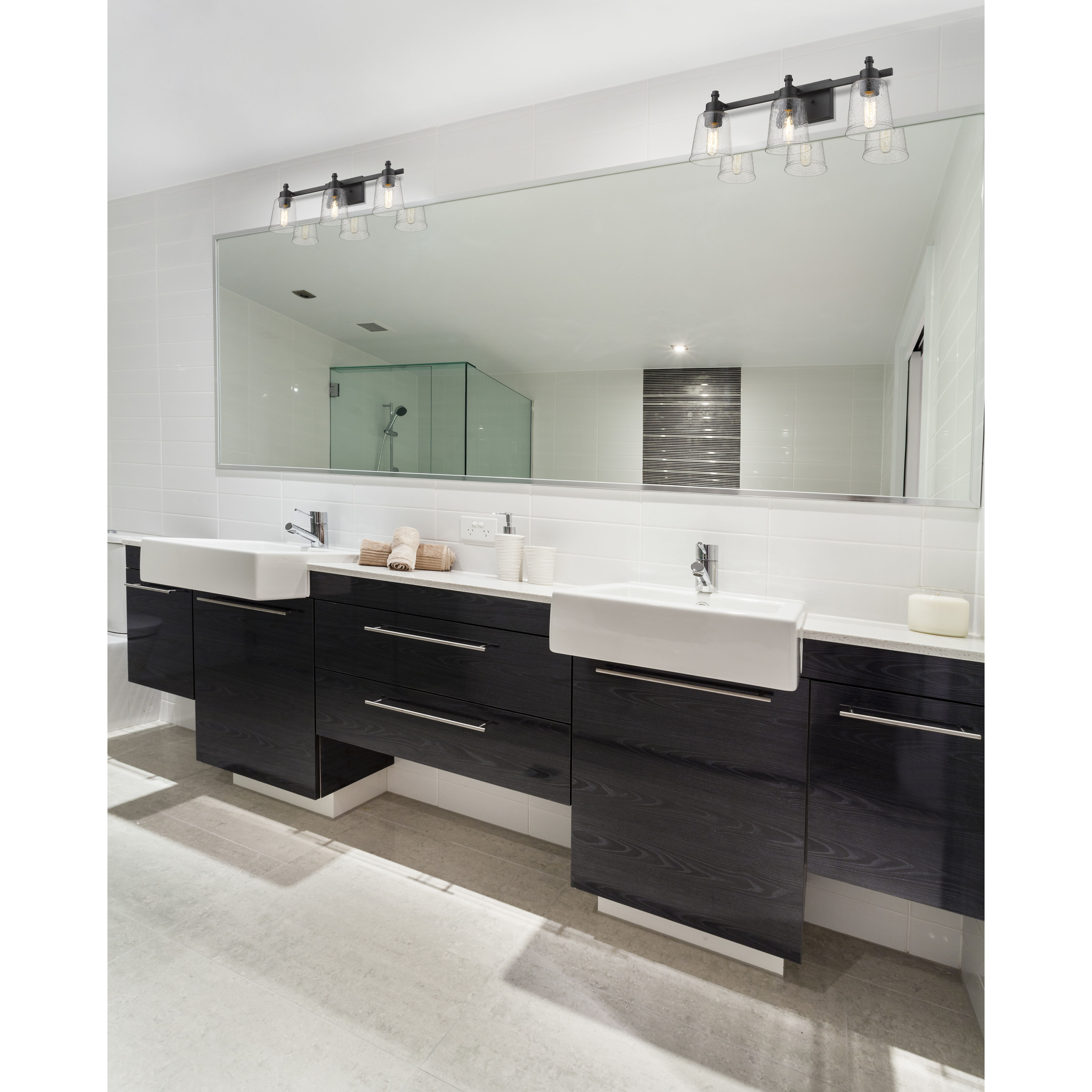 Bohin 3 Light 24 inch Matte Black Vanity Wall Light