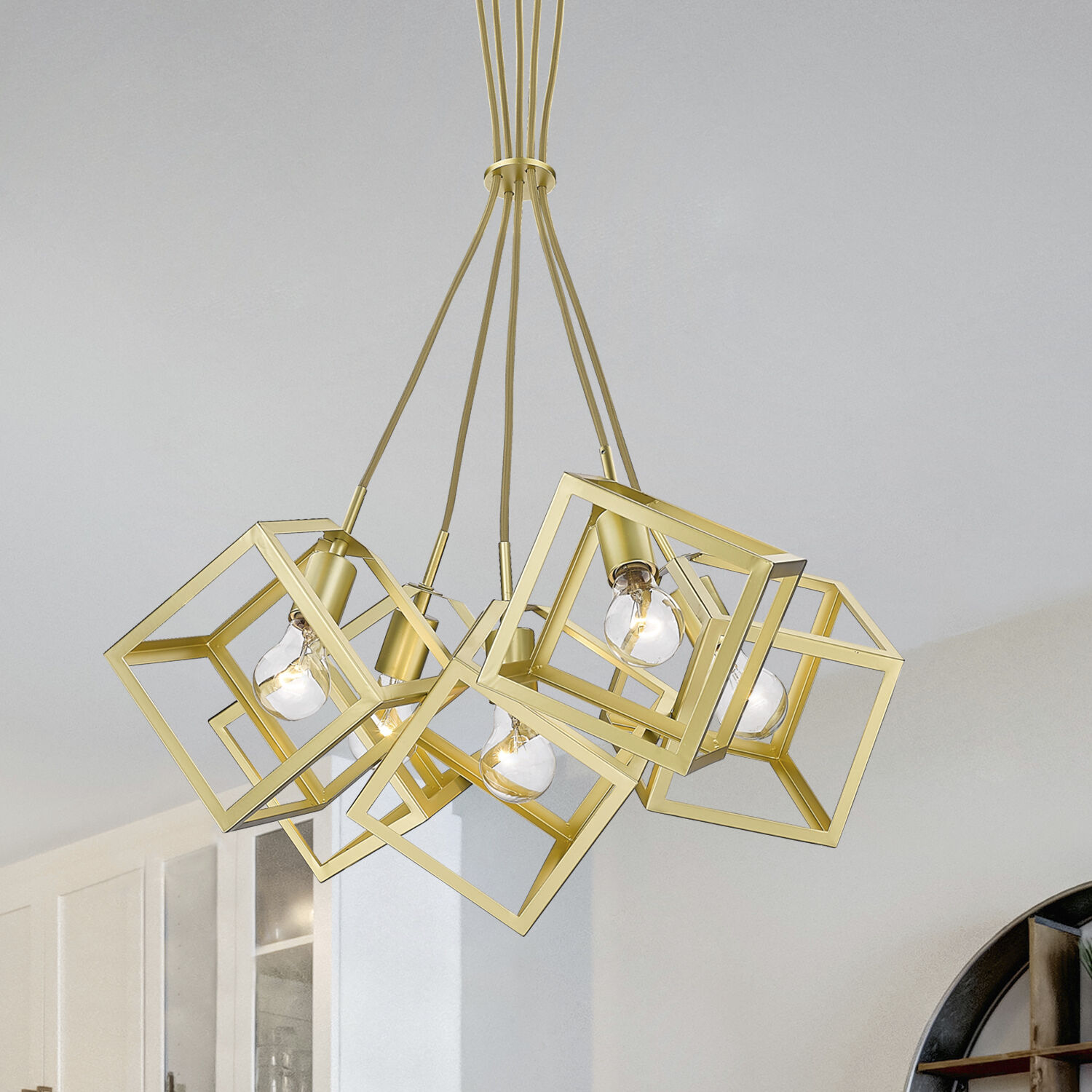 Cassio 5 Light 27.88 inch Olympic Gold Pendant Ceiling Light