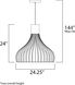Turbo LED LED 24.25 inch Polished Chrome Single Pendant Ceiling Light