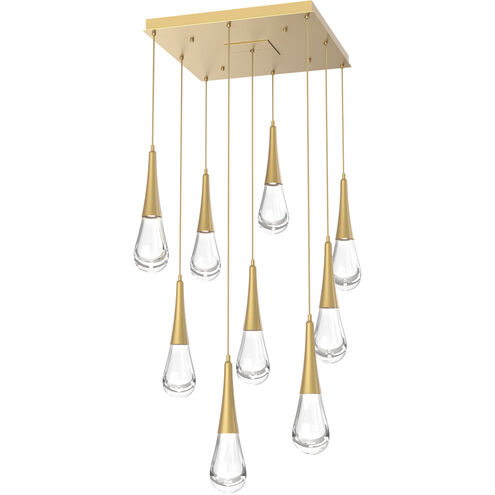 Rain Drop LED 26.8 inch Gilded Brass Chandelier Ceiling Light in 2700K LED, Multi-Port