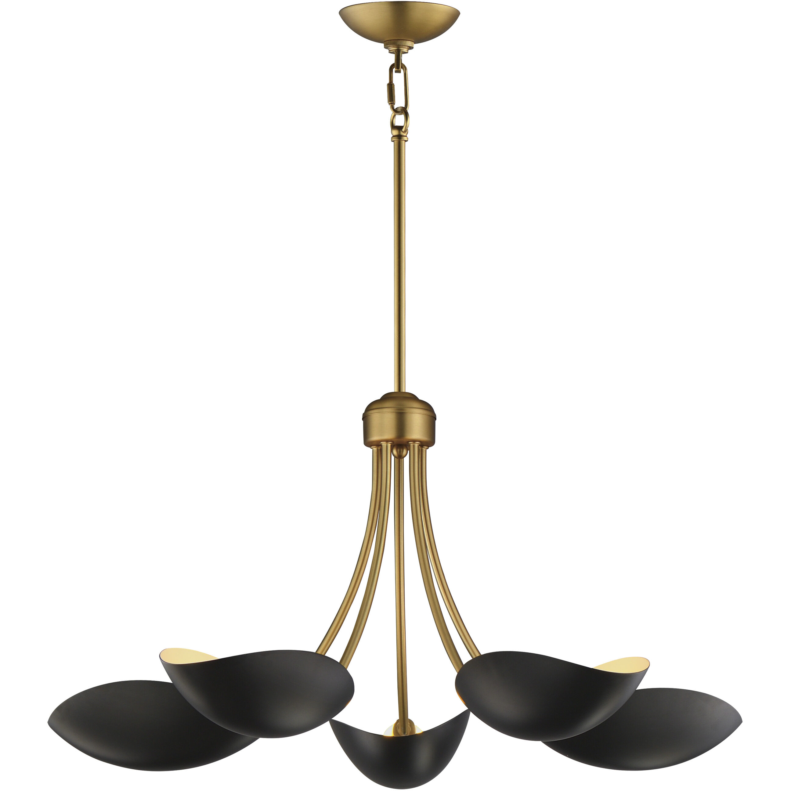 Maris 5 Light 26.5 inch Black and Natural Aged Brass Single-Tier Chandelier Ceiling Light