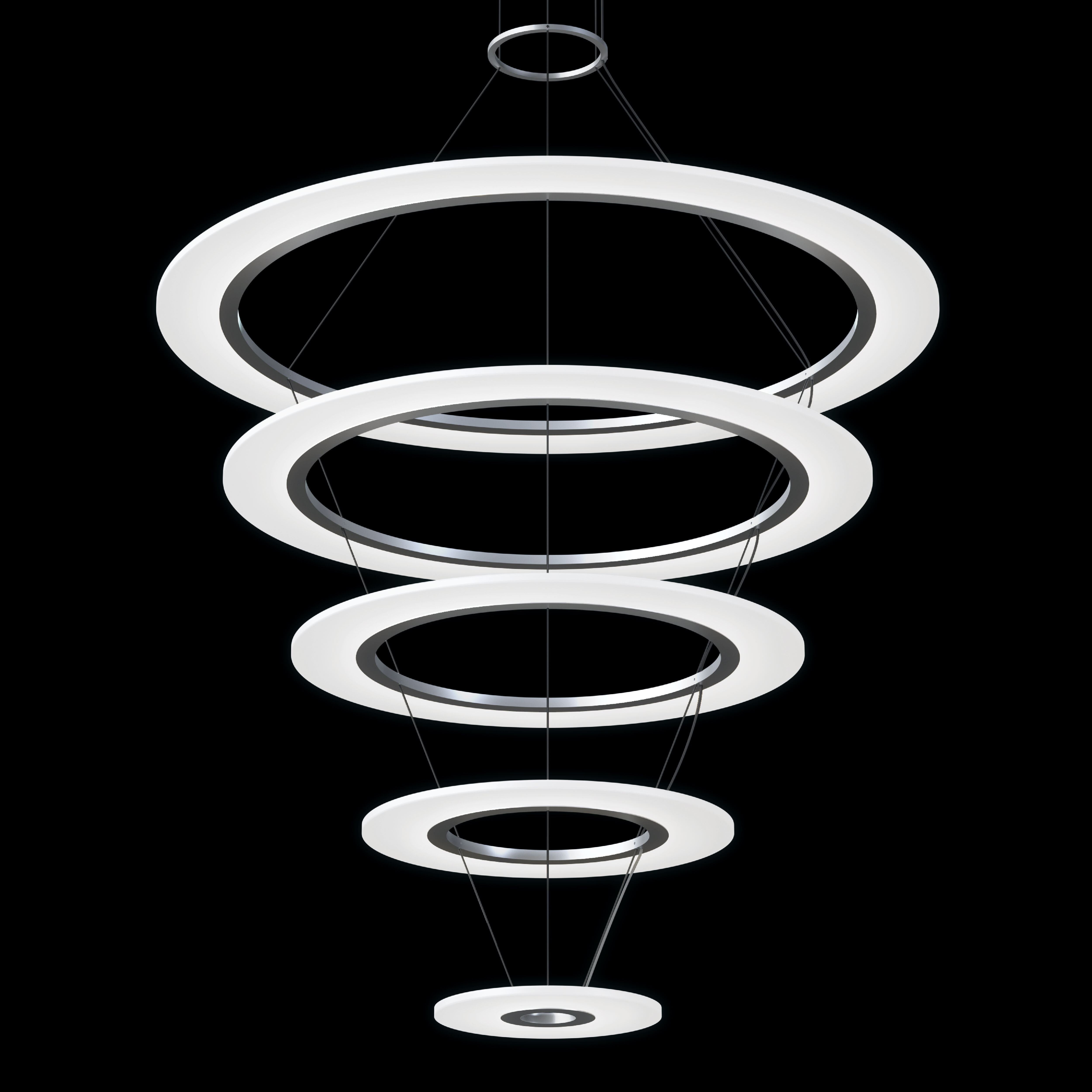 Arctic Rings LED 37 inch Bright Satin Aluminum Ring Pendant Ceiling Light