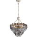 Cascada 8 Light 20.13 inch Aegean Silver Pendant Ceiling Light in Smoke Plated Glass, 3 Tier