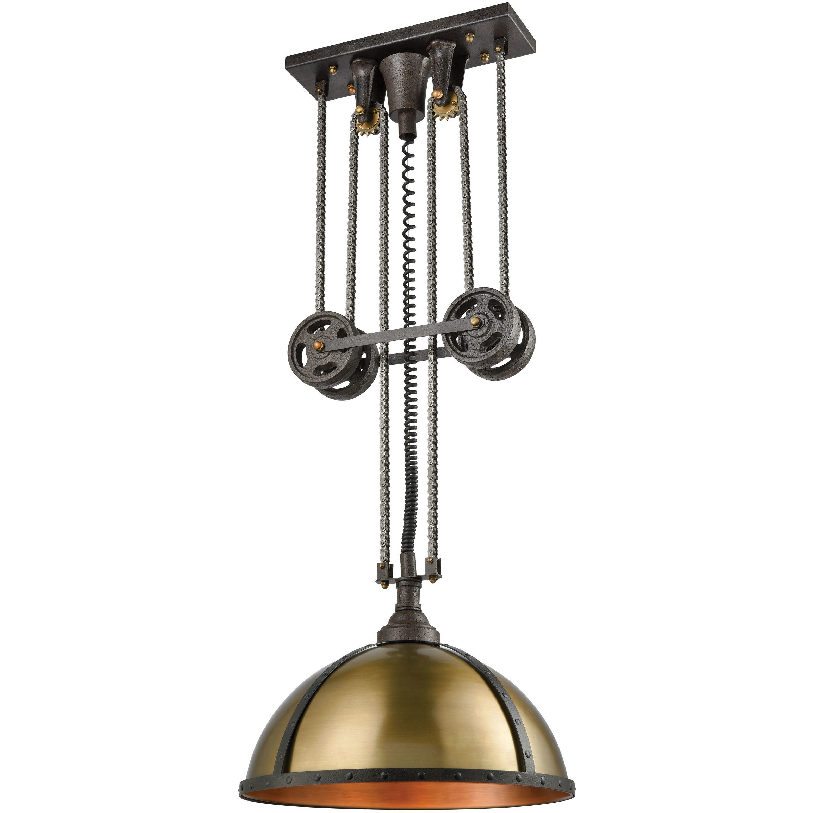 Torque 3 Light 20 inch Vintage Rust Pendant Ceiling Light