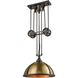 Torque 3 Light 20 inch Vintage Rust Pendant Ceiling Light