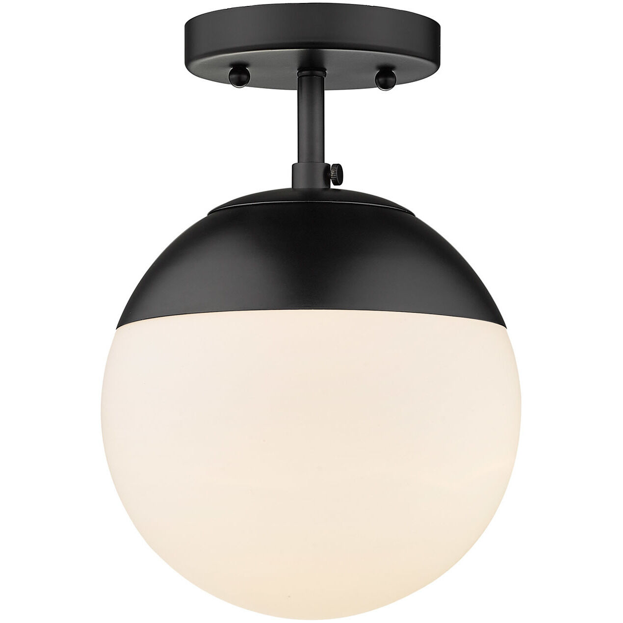 Dixon 1 Light 7.5 inch Matte Black Semi-Flush Mount Ceiling Light, Damp