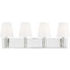 TOB by Thomas O'Brien Beckham Classic 4 Light 28.88 inch Polished Nickel Vanity Light Wall Light