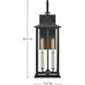 Nolan 2 Light 21.5 inch Black Outdoor Wall Mount
