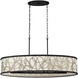 Scribble 6 Light 48 inch Matte Black with Artifact Linear Pendant Ceiling Light, Smithsonian Collaboration