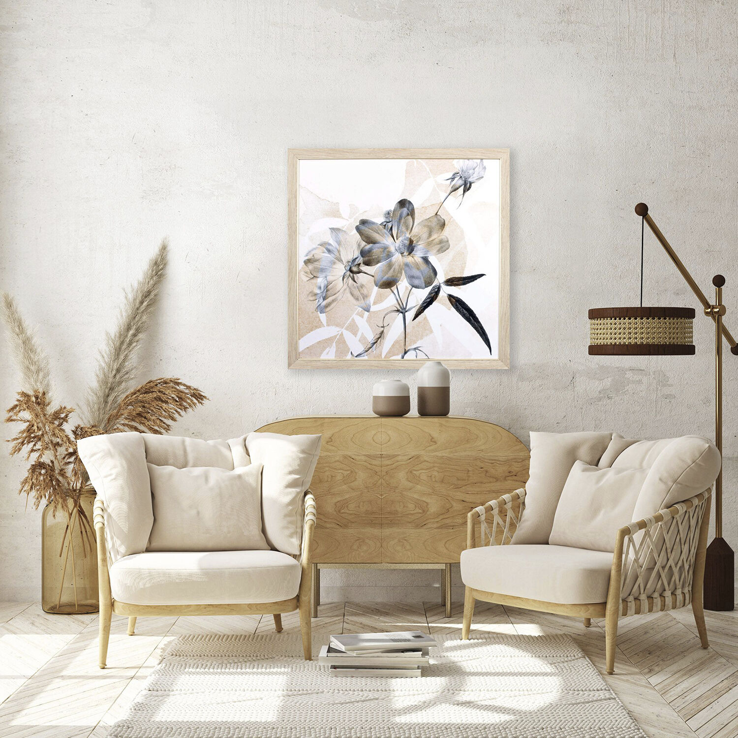 Graceful Garden Neutral and Brown Framed Art, Propac