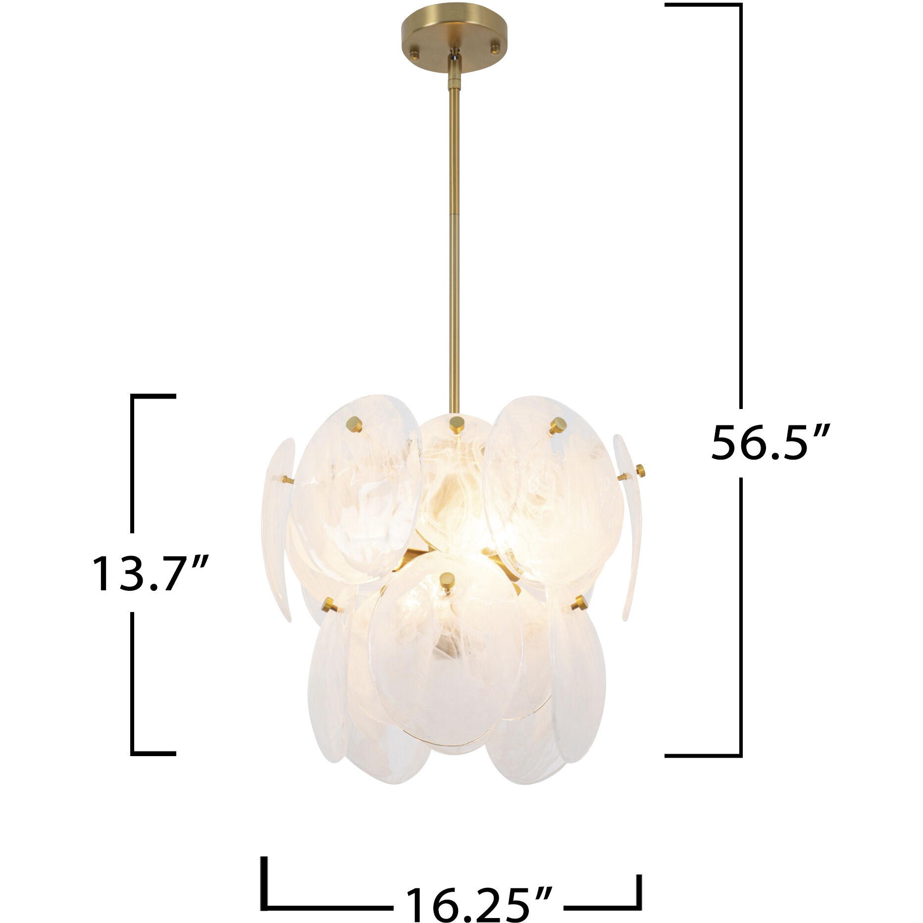 Lily 4 Light 16.25 inch Brushed Brass Chandelier Ceiling Light