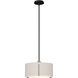 Exos 3 Light 16.1 inch Black Pendant Ceiling Light in Flax